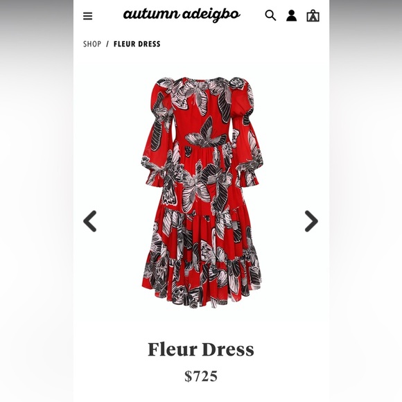 Women’s Autumn Adeigbo Fleur Butterfly red Dress Sz 6 Free People look - Picture 16 of 16